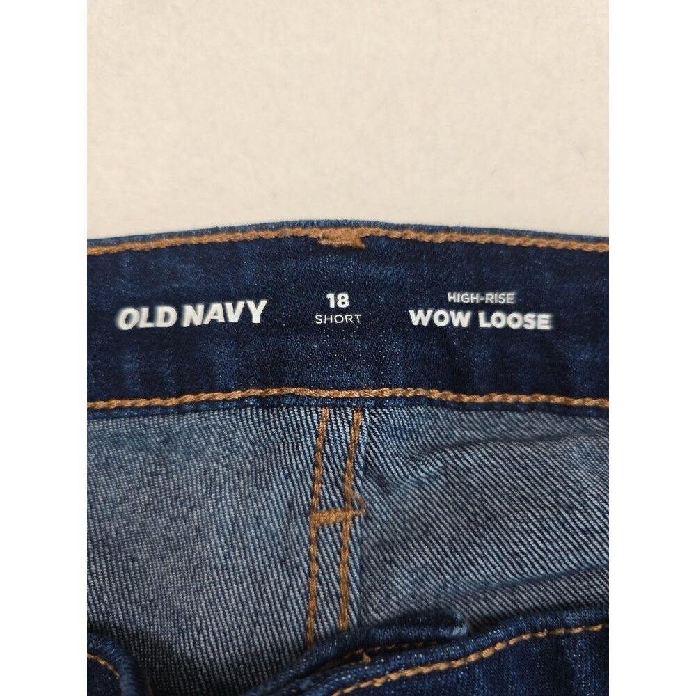 Old Navy High-Rise Wow Loose Jeans 18 Short Dark Wash Womens Denim Pants - Picture 3 of 6